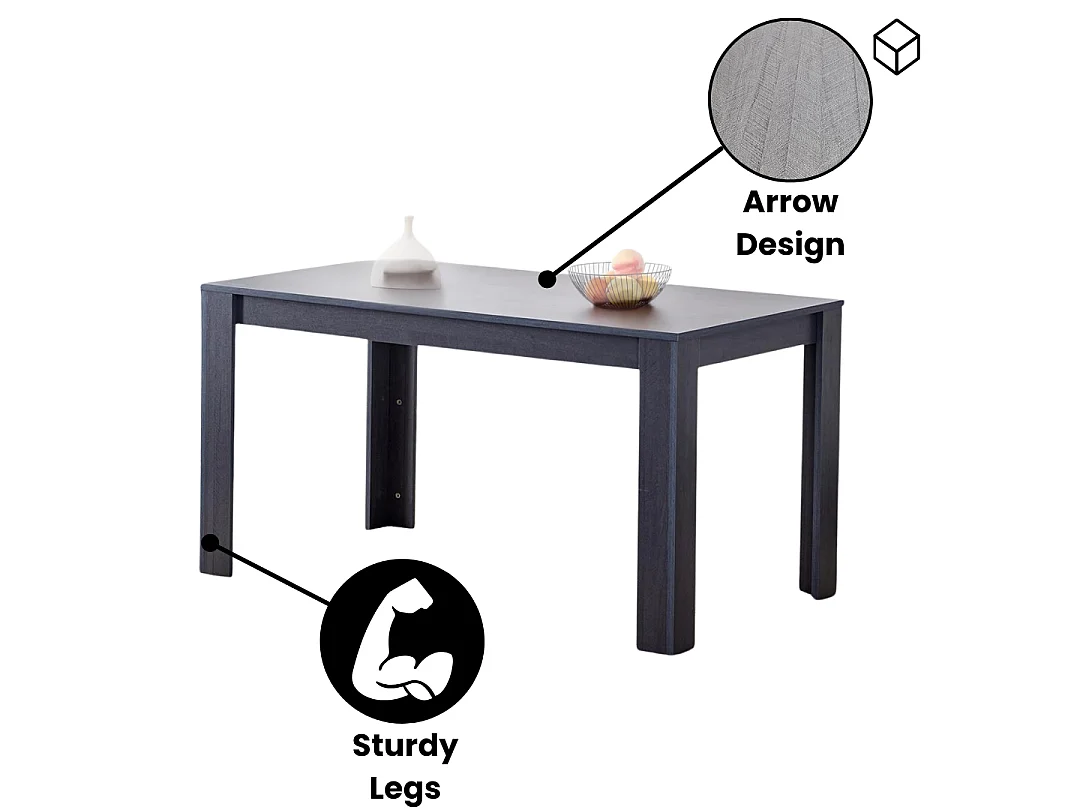 Modern Dining Table Set Whit 4 Black Velvet Chairs Wood Dining Set Furniture