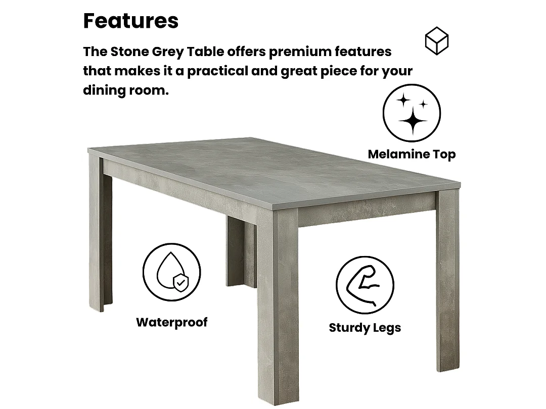 Modern Grey Dining Table Set with 4 Grey Velvet Chairs - Kitchen Dining Room Furniture