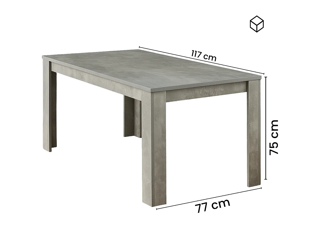Wooden Rectangle Dining Table Set With 4 Grey Velvet Chairs - Dining Room Furniture