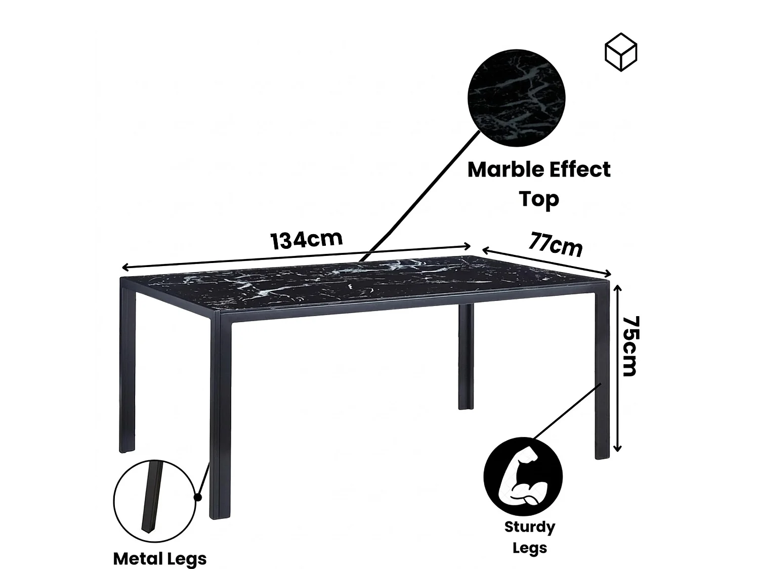 Dining Table and 6 Chairs Black Marble Effect Glass 6 Leather Black Chairs Dining Room Furniture