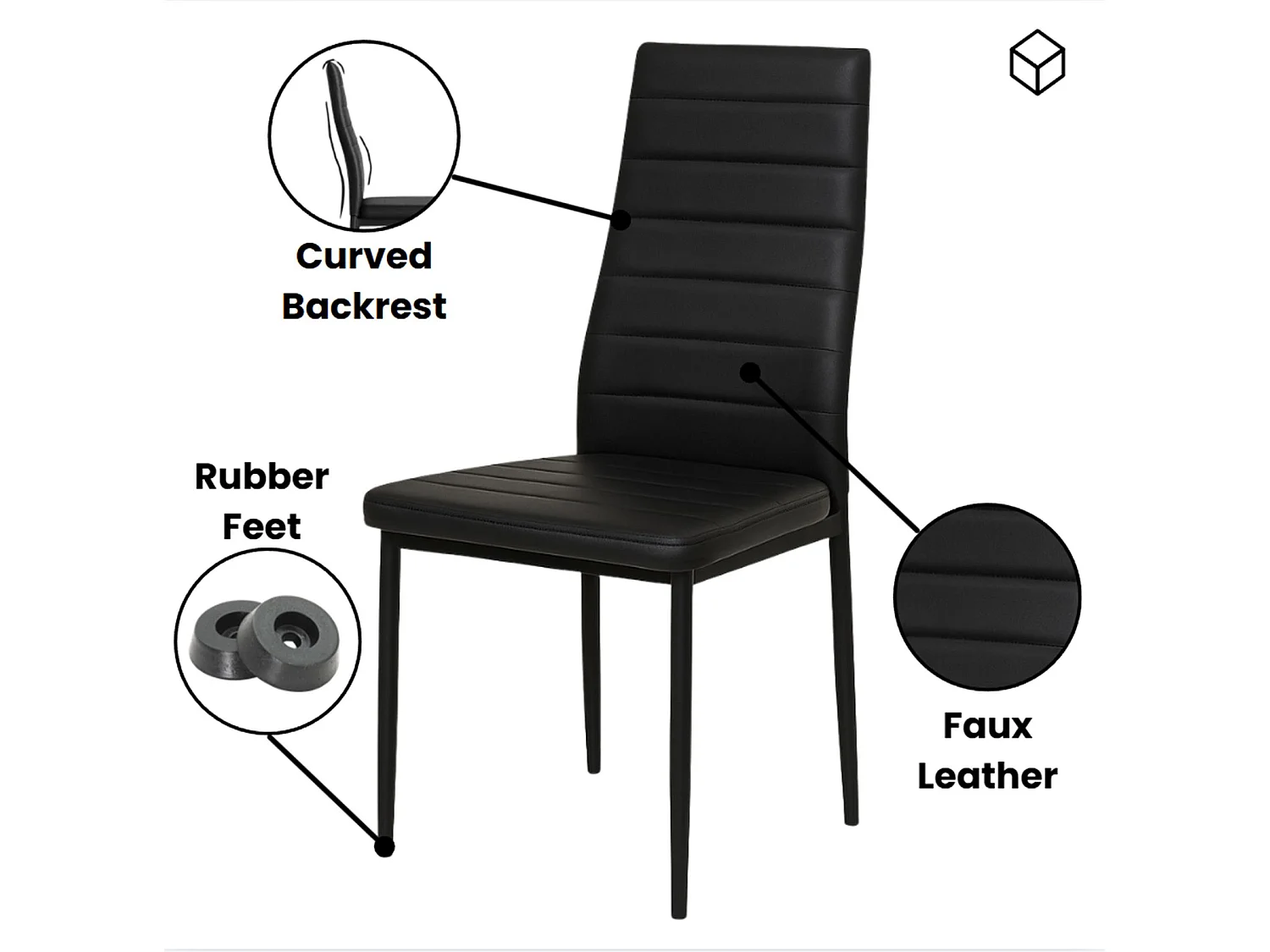Dining Table and 6 Chairs Black Marble Effect Glass 6 Leather Black Chairs Dining Room Furniture