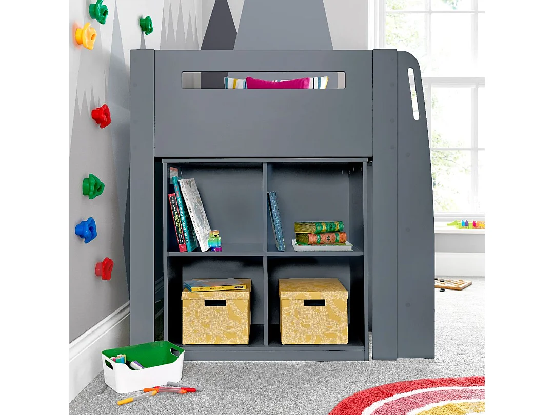 Lacy Grey Storage Mid Sleeper Bed