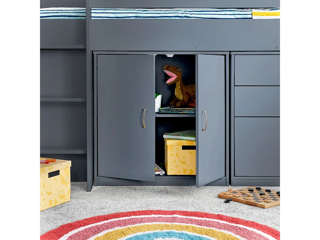Lacy Grey Storage Mid Sleeper Bed