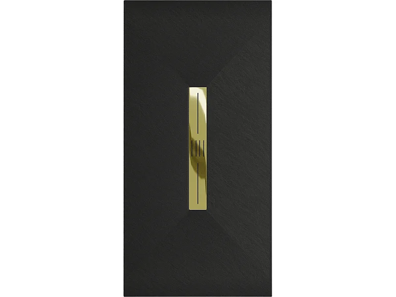 Mexen Toro receveur rectangulaire SMC 180 x 70 cm, noir, cache doré - 43707018-G