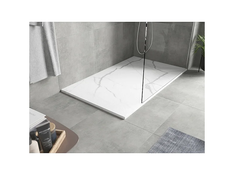 Mexen Hugo receveur de douche rectangulaire SMC 140 x 70 cm, pierre blanche - 42157014