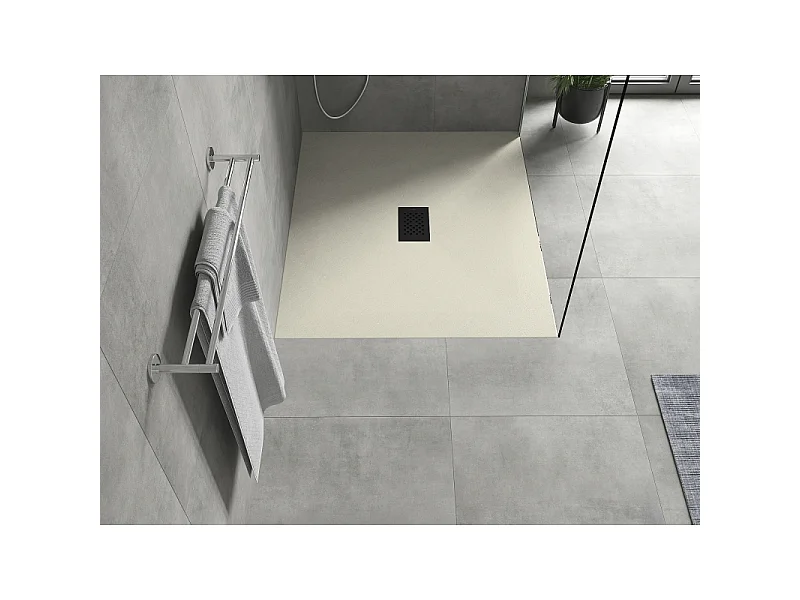 Mexen Hugo receveur de douche rectangulaire SMC 120 x 100 cm, beige, cache noire - 42691012-B
