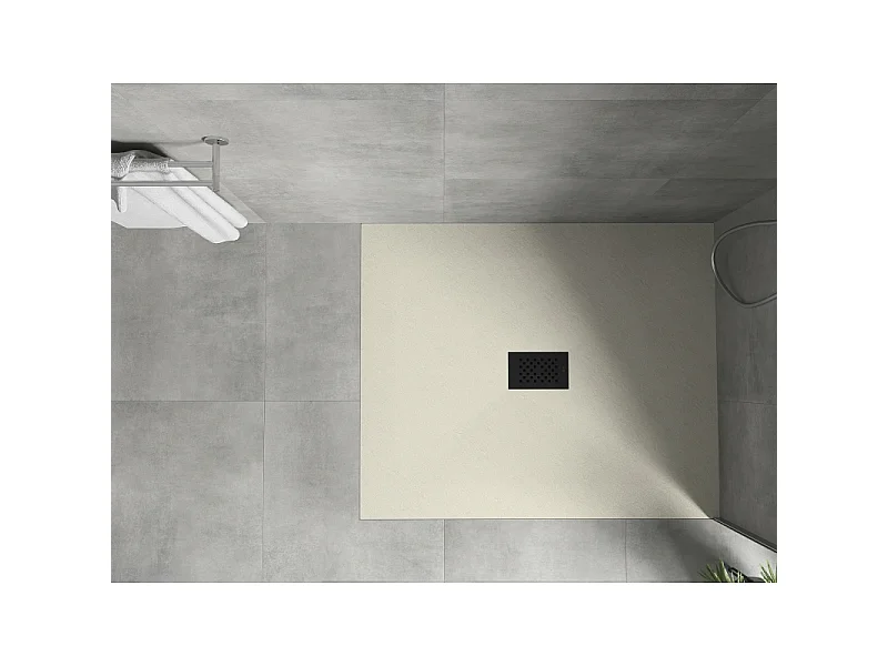 Mexen Hugo receveur de douche rectangulaire SMC 120 x 100 cm, beige, cache noire - 42691012-B