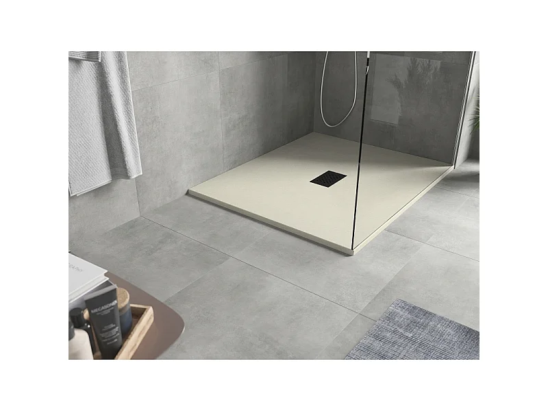 Mexen Hugo receveur de douche rectangulaire SMC 120 x 100 cm, beige, cache noire - 42691012-B