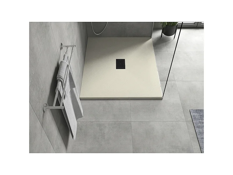 Mexen Hugo receveur de douche rectangulaire SMC 120 x 100 cm, beige, cache noire - 42691012-B