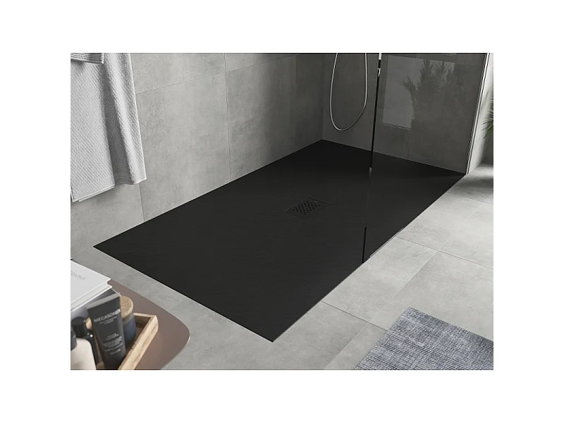 Mexen Hugo receveur de douche rectangulaire SMC 150 x 100 cm, noir, cache noir - 42701015-B