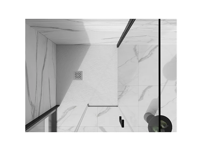 Mexen Stone+ kompozitna kvadratna tuš kad 70 x 70 cm, bela - 44107070