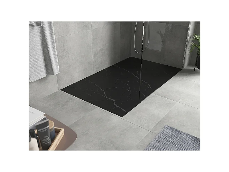 Mexen Hugo Rechteckige Duschwanne SMC 160 x 80 cm, schwarzer Stein - 42758016