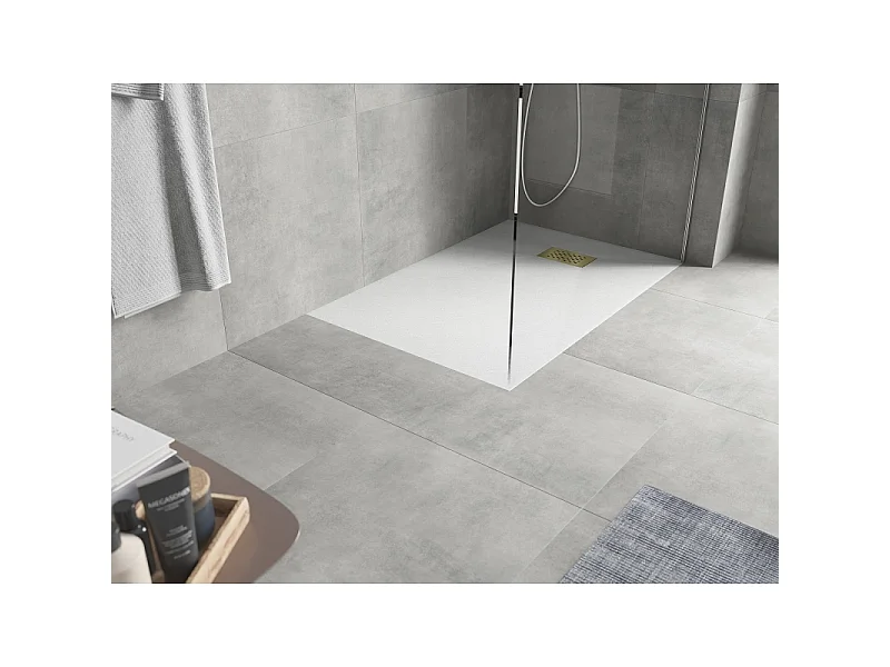 Mexen Hugo rechthoekige SMC douchebak 110 x 70 cm, wit, gouden afdekking - 42107011-G