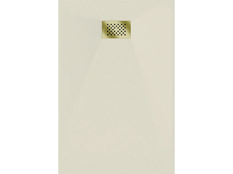 Mexen Hugo receveur rectangulaire SMC 100 x 70 cm, beige, cache doré - 42697010-G