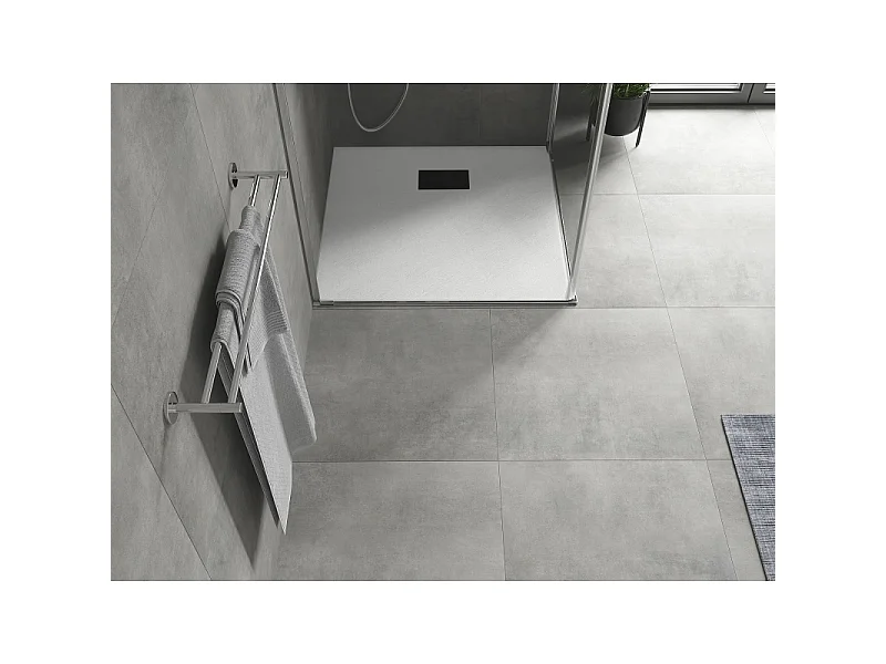 Mexen Hugo receveur de douche carré SMC 90 x 90 cm, blanc, cache noir - 42109090-B