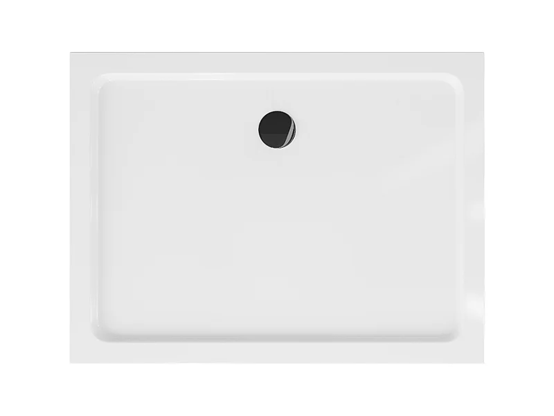 Mexen Flat receveur de douche rectangulaire slim 100 x 70 cm, blanc, siphon noir - 40107010B