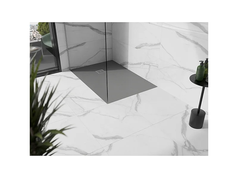 Mexen Stone+ plato de ducha rectangular de compuesto 110 x 80 cm, gris-hormigón - 44618011