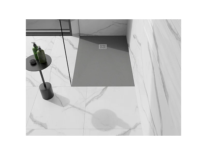 Mexen Stone+ plato de ducha rectangular de compuesto 110 x 80 cm, gris-hormigón - 44618011