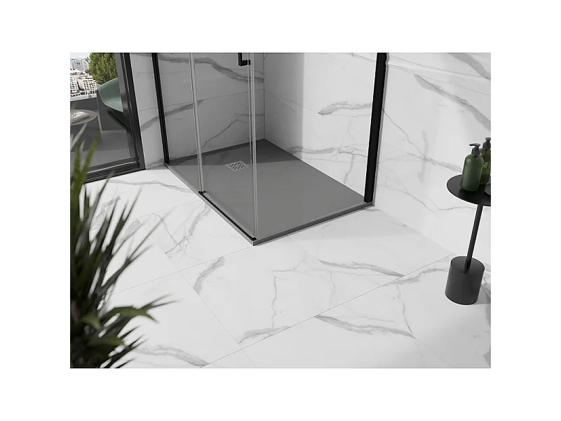 Mexen Stone+ plato de ducha rectangular de compuesto 110 x 80 cm, gris-hormigón - 44618011