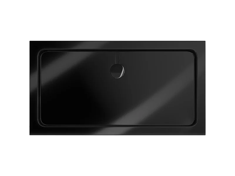 Mexen Flat plato de ducha rectangular slim 120 x 70 cm, negro, sifón negro - 40707012B