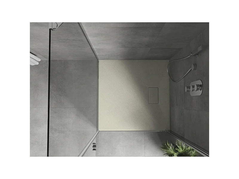 Mexen Hugo quadratische Duschwanne SMC 80 x 80 cm, beige - 42698080