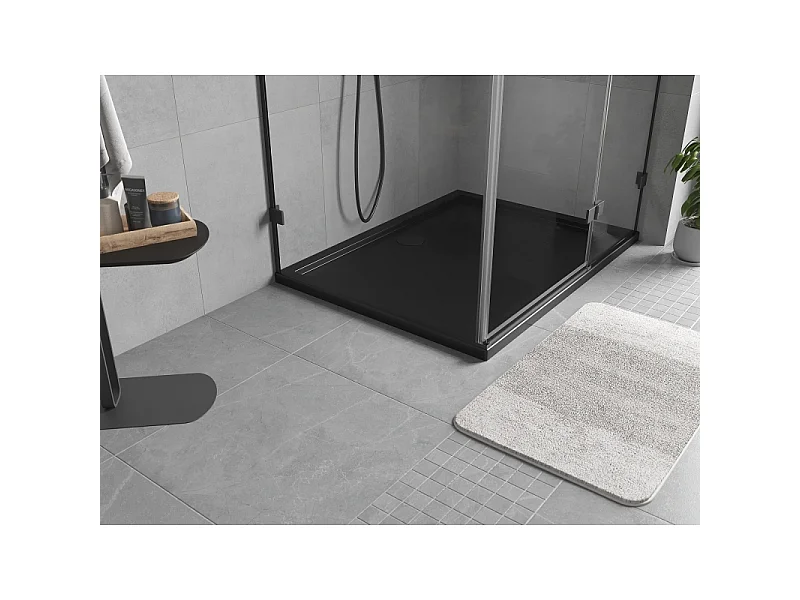 Mexen Flow receveur rectangulaire slim 90 x 70 cm, noir mat - 46R707090