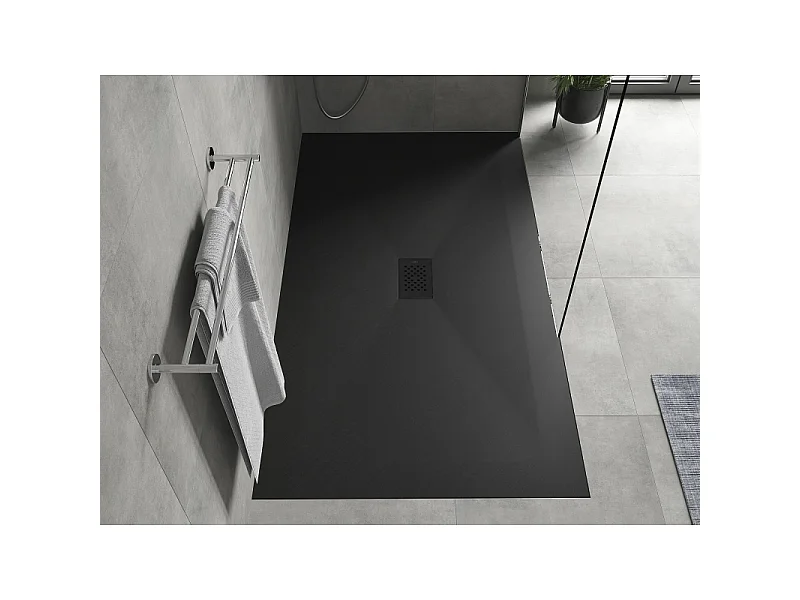 Mexen Hugo receveur rectangulaire SMC 200 x 100 cm, noir, cache noir - 42701020-B