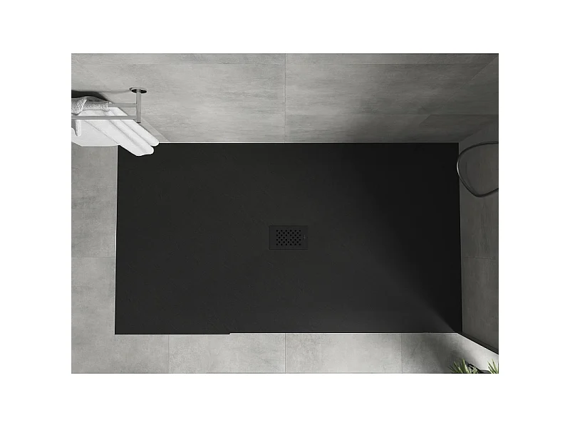 Mexen Hugo receveur rectangulaire SMC 200 x 100 cm, noir, cache noir - 42701020-B