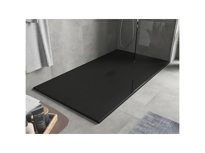 Mexen Hugo receveur rectangulaire SMC 200 x 100 cm, noir, cache noir - 42701020-B