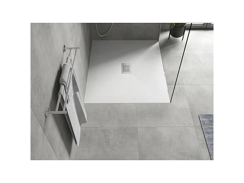 Mexen Hugo piatto doccia rettangolare SMC 110 x 100 cm, bianco, copertura inox - 42101011-X