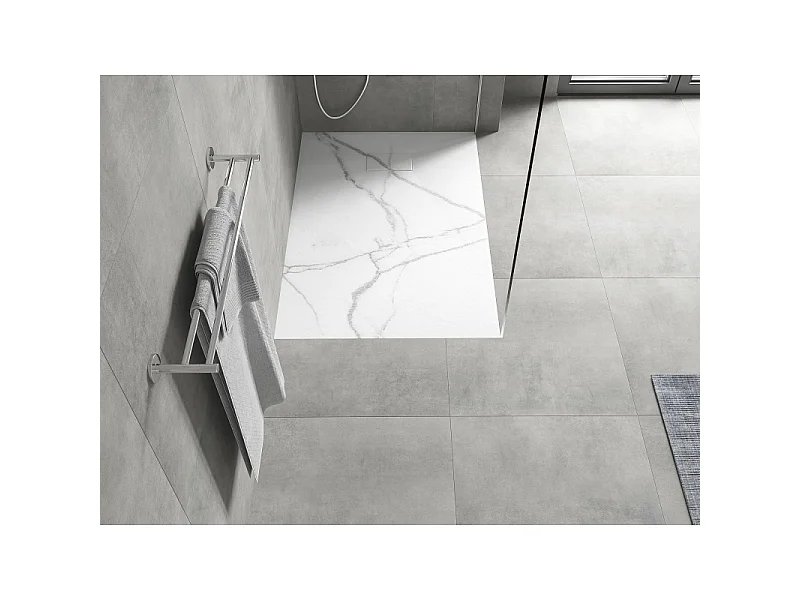 Mexen Hugo base de duche retangular SMC 90 x 70 cm, pedra branca - 42157090