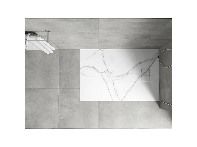 Mexen Hugo base de duche retangular SMC 90 x 70 cm, pedra branca - 42157090