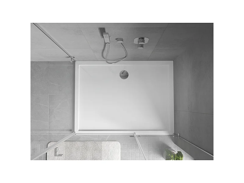 Mexen Flow rechthoekige slanke douchebak 80 x 75 cm, witte glans - 46R107580