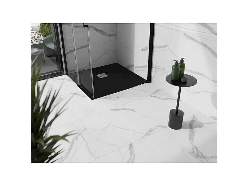 Mexen Stone+ composiet vierkant douchebak 90 x 90 cm, zwart - 44709090