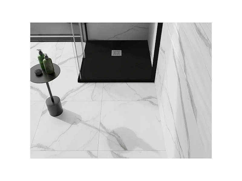 Mexen Stone+ composiet vierkant douchebak 90 x 90 cm, zwart - 44709090