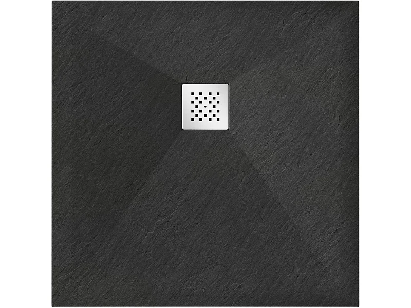 Mexen Stone+ composiet vierkant douchebak 90 x 90 cm, zwart - 44709090