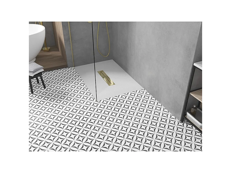 Mexen Toro brodzik rectangular SMC 120 x 90 cm, blanco, cubierta dorada - 43109012-G
