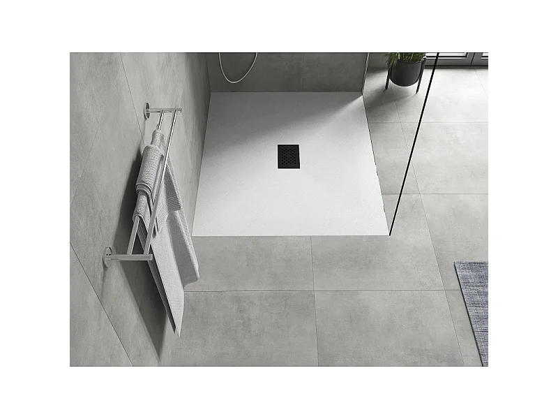 Mexen Hugo receveur rectangulaire SMC 120 x 100 cm, blanc, cache noir - 42101012-B