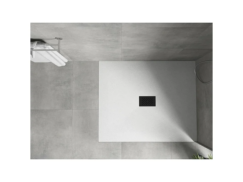 Mexen Hugo receveur rectangulaire SMC 120 x 100 cm, blanc, cache noir - 42101012-B