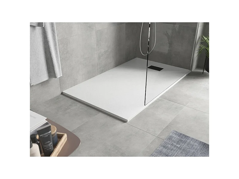Mexen Hugo receveur de douche rectangulaire SMC 160 x 90 cm, blanc, cache noir - 42109016-B