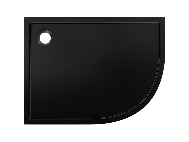 Mexen Flow semi-circular asymmetric slim left 90 x 80 cm, black matte - 46Q708090L