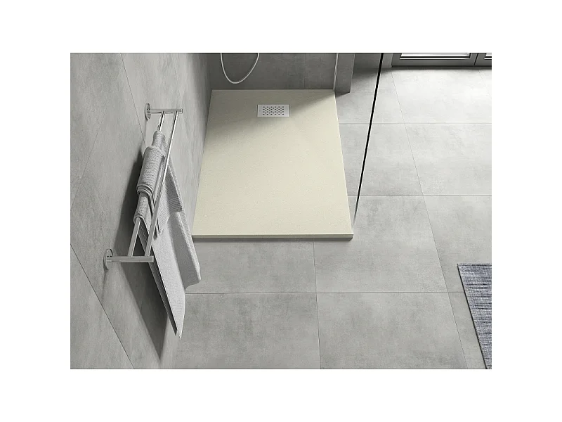 Mexen Hugo rechthoekige douchebak SMC 90 x 80 cm, beige, witte afdekking - 42698090-W