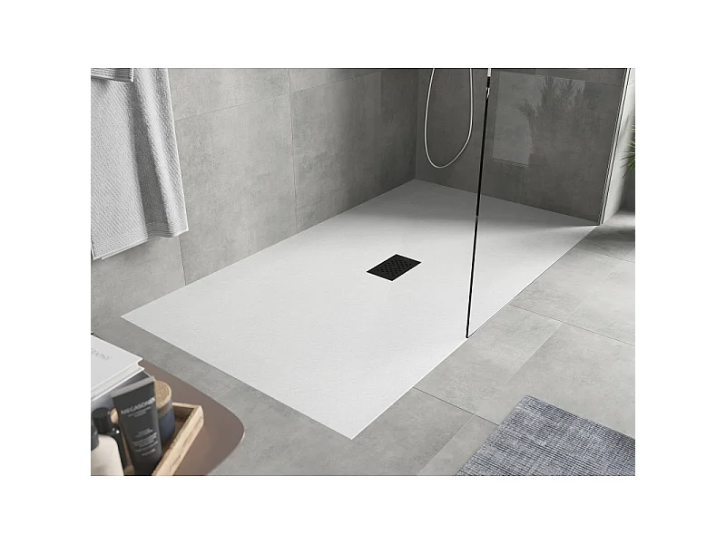 Mexen Hugo rectangular shower tray SMC 160 x 100 cm, white, black cover - 42101016-B