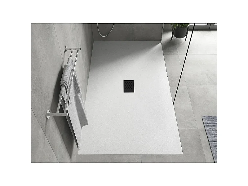 Mexen Hugo rectangular shower tray SMC 160 x 100 cm, white, black cover - 42101016-B