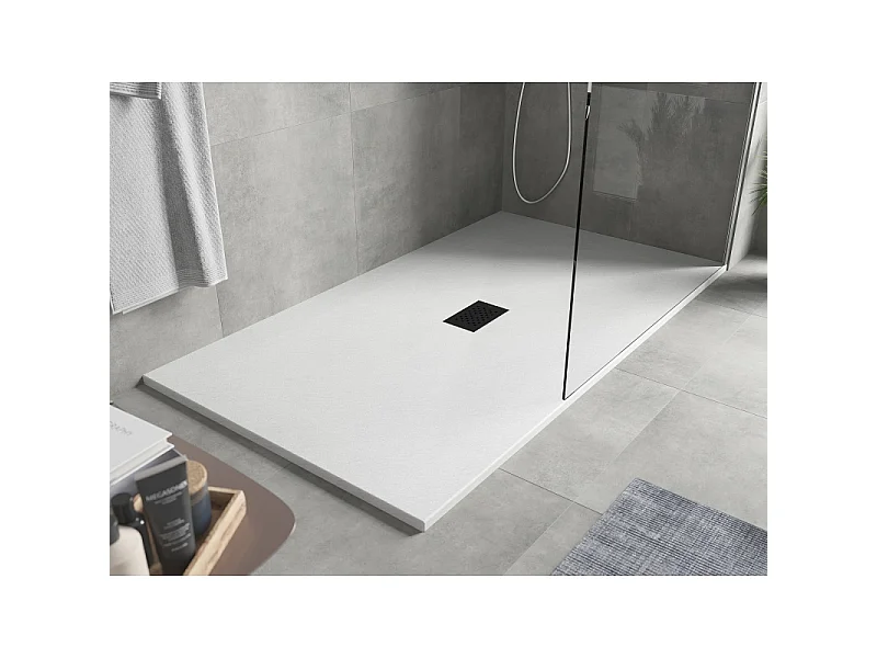Mexen Hugo rectangular shower tray SMC 160 x 100 cm, white, black cover - 42101016-B