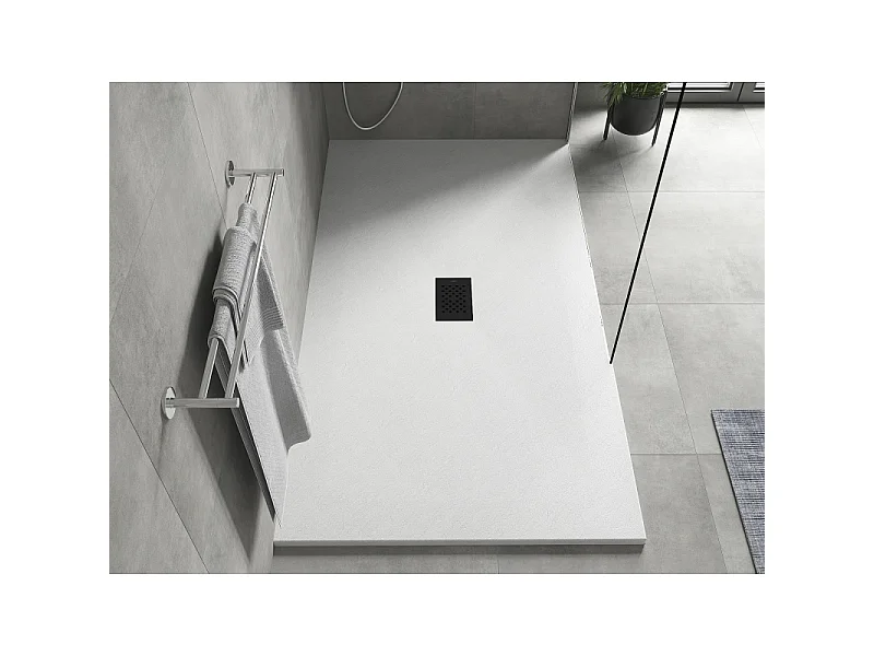 Mexen Hugo rectangular shower tray SMC 160 x 100 cm, white, black cover - 42101016-B