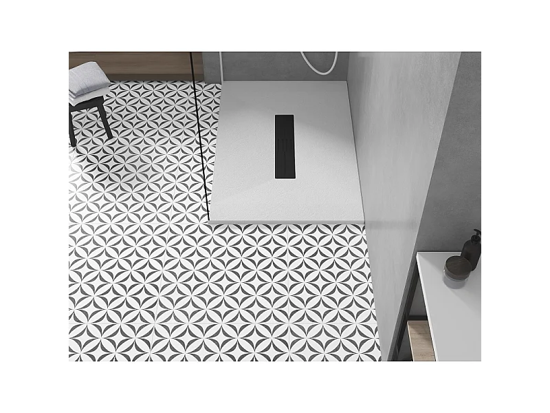 Mexen Toro plato de ducha rectangular SMC 120 x 90 cm, blanco, cubierta negra - 43109012-B