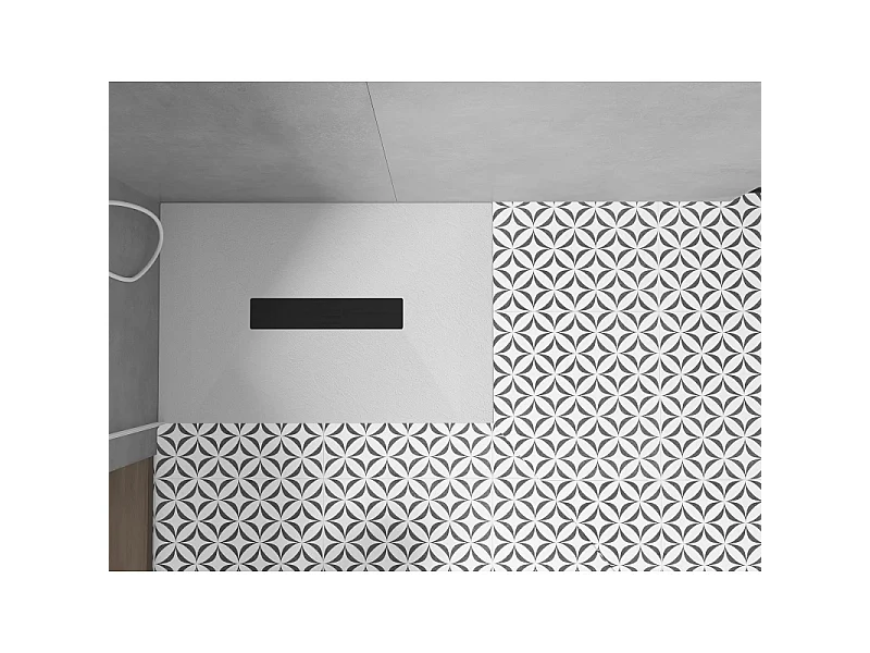 Mexen Toro plato de ducha rectangular SMC 130 x 80 cm, blanco, cubierta negra - 43108013-B