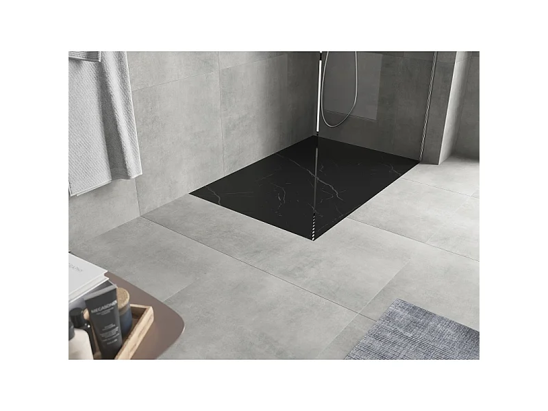 Mexen Hugo Rechteckige Duschwanne SMC 100 x 90 cm, schwarzer Stein - 42759010