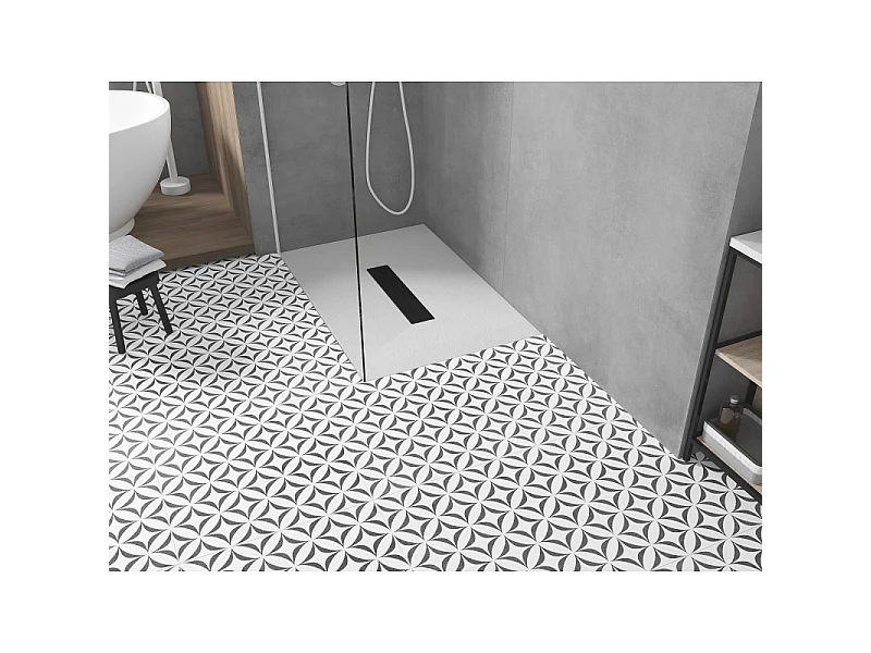 Mexen Toro rectangular shower tray SMC 100 x 70 cm, white, black cover - 43107010-B
